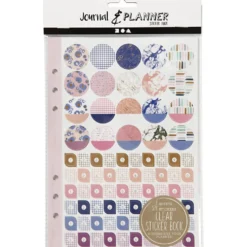 Stickersbok, blommor, A5, guld, lila, rosa, 1 st.