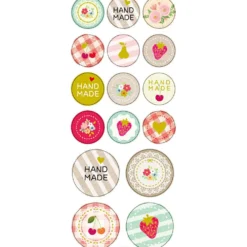 Stickers, handmade, ark 10x23 cm, ca. 16 st., 1 ark
