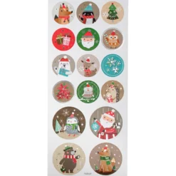 Stickers, jul, B: 30+40 mm, ark 10x23 cm, ca. 16 st., 1 ark