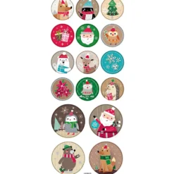 Stickers, jul, B: 30+40 mm, ark 10x23 cm, ca. 16 st., 1 ark