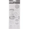 Stickers, thank you, ark 10x24 cm, ca. 13 st., silver, 1 ark