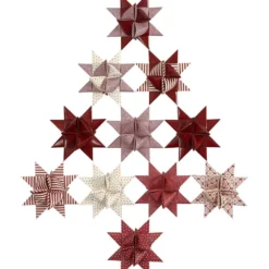 Stjärnstrimlor, L: 44+78 cm, B: 15+25 mm, Dia. 6,5+11,5 cm, glitter,lack, röd, 40 strimlor/ 1 förp.