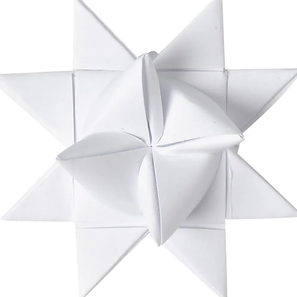 Stjärnstrimlor, L: 45 cm, B: 10 mm, Dia. 4,5 cm, vit, 500 strimlor/ 1 förp.