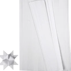 Stjärnstrimlor, L: 45 cm, B: 10 mm, Dia. 4,5 cm, vit, 500 strimlor/ 1 förp.