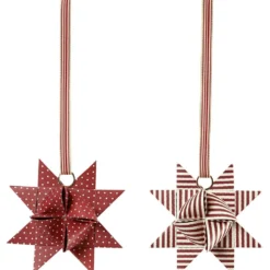 Stjärnstrimlor, L: 44+78 cm, Dia. 6,5+11,5 cm, B: 15+25 mm, röd, vit, 60 strimlor/ 1 förp.