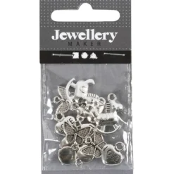 stl. 10-20 mm, flera designer, silver, 12 st./ 1 förp.