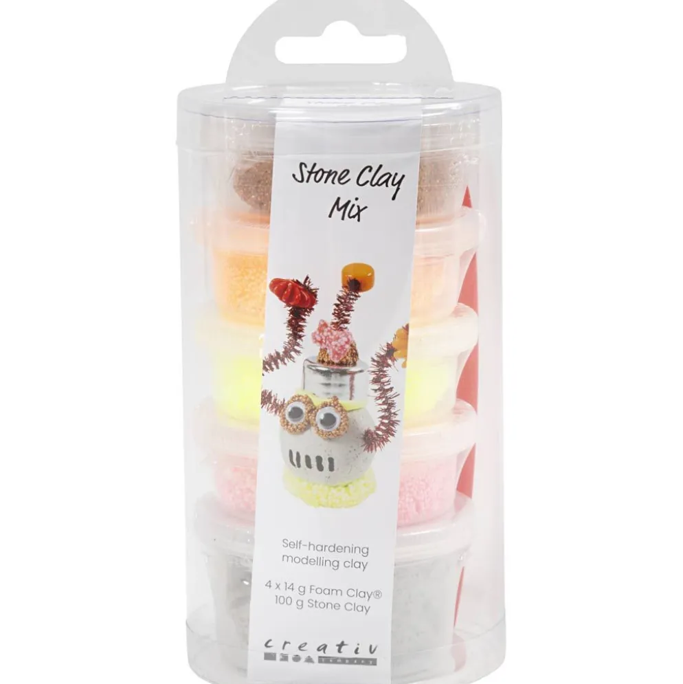 Stone Clay Mix, röd/orange harmoni, 1 förp.