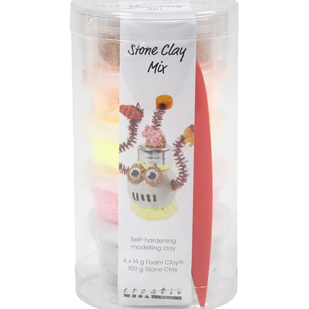 Stone Clay Mix, röd/orange harmoni, 1 förp.