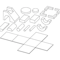 Stora skumklossar, H: 80 cm, L: 80 cm, B: 80 cm, 17 delar/ 1 förp.