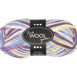 Strumpgarn, L: 200 M, lila/pink harmoni, 50 g/ 1 nystan