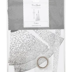 Strutar, H: 18+28 cm, 120 g, silver, vit, 3 st./ 1 förp.