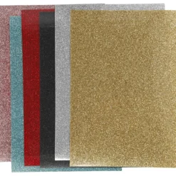 Stryktyg, ark 148x210 mm, glitter, mixade färger, 6 ark/ 1 förp.