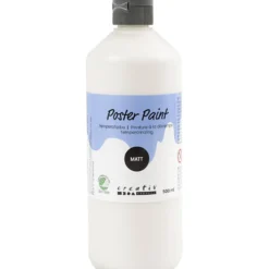 Temperafärg, matt, semi opaque, vit, 500 ml/ 1 flaska