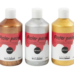 Temperafärg Metallic, mixade färger, 3x300 ml/ 1 förp.
