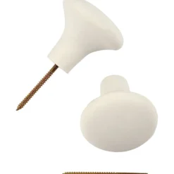 Terrakottaknoppar, H: 5,1 cm, Dia. 5,4 cm, vit, 4 st./ 1 förp.