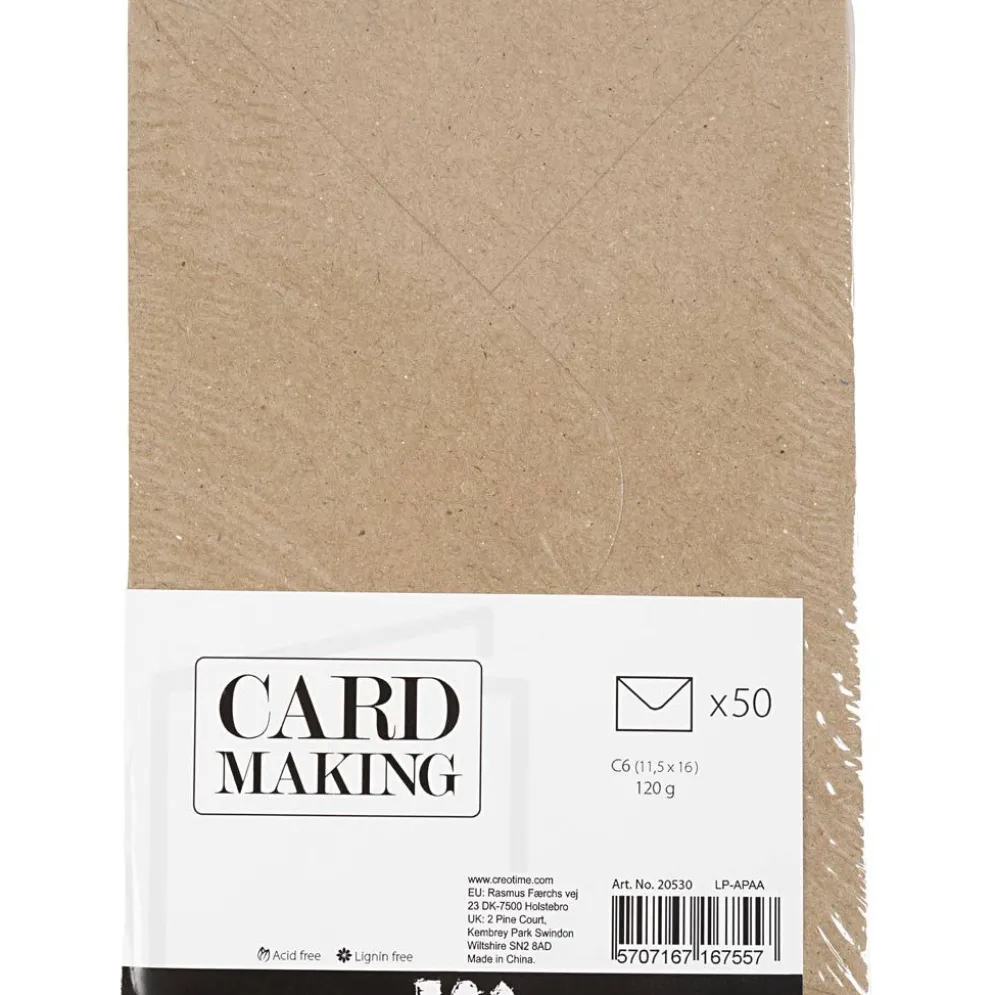 Återvunnet kuvert, kuvertstl. 11,5x16 cm, 120, natur, 50 st./ 1 förp.