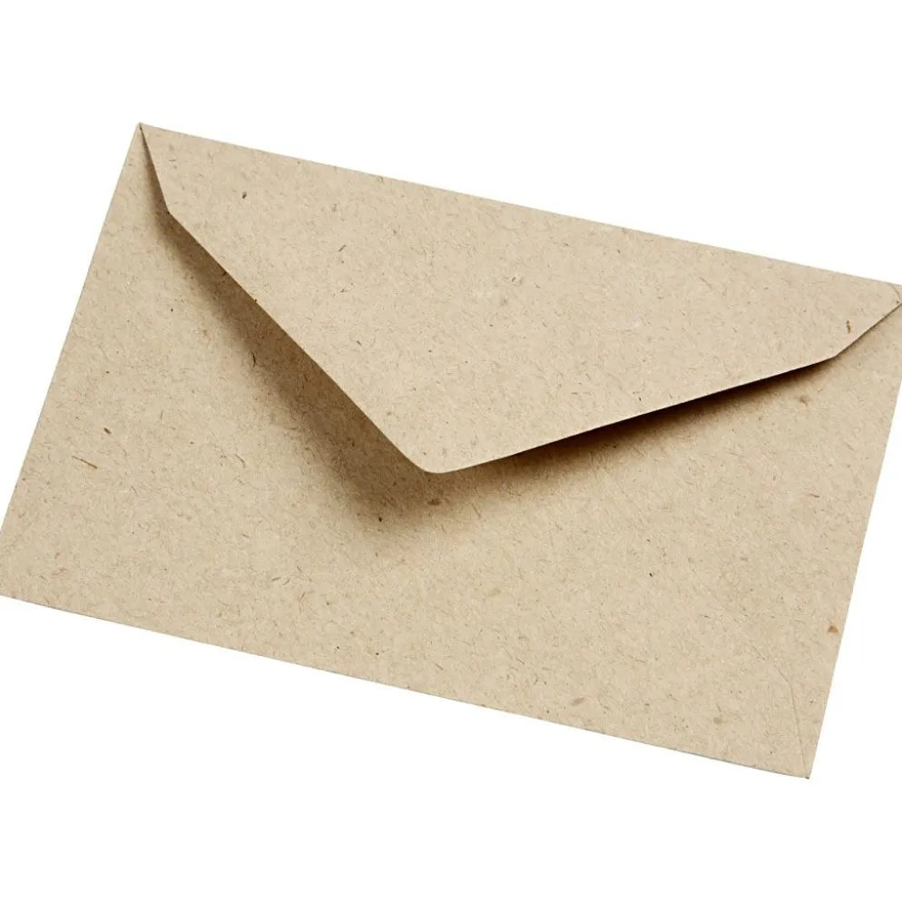 Återvunnet kuvert, kuvertstl. 7,8x11,5 cm, 120 g, natur, 50 st./ 1 förp.