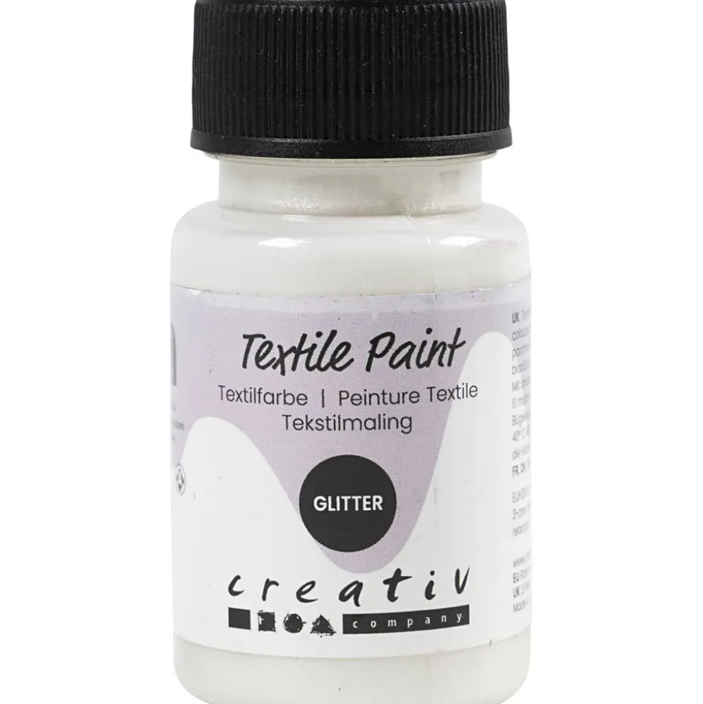 Textilfärg, glitter, transparent, base, 50 ml/ 1 flaska