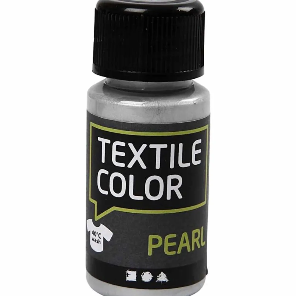 Textilfärg, pärlemor, silver, 50 ml/ 1 flaska