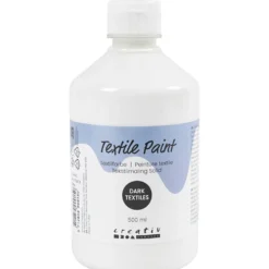 Textilfärg, täckande, täckvit, 500 ml/ 1 flaska