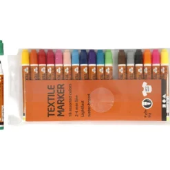 Textilpennor, spets 2-4 mm, mixade färger, 18 st./ 1 förp.