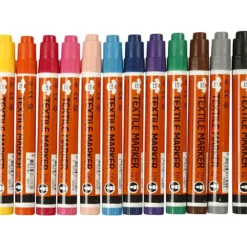 Textilpennor, spets 2-4 mm, mixade färger, 12 st./ 1 förp.