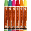 Textilpennor, spets 2-4 mm, neonfärger, 6 st./ 1 förp.