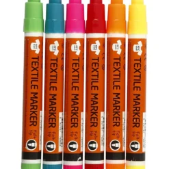 Textilpennor, spets 2-4 mm, neonfärger, 6 st./ 1 förp.