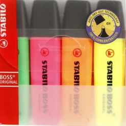 Textmarker, neongrön, neonorange, neonrosa, neongul, 4 st./ 1 förp.