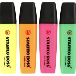 Textmarker, neongrön, neonorange, neonrosa, neongul, 4 st./ 1 förp.