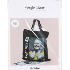 Transferark, ark 21,5x28 cm, till ljusa och mörka textilier, vit, 12 ark/ 1 förp.