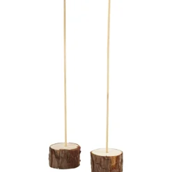 Träfötter med tillhörande pinne, H: 3 cm, Dia. 5 cm, 2 set/ 1 förp.