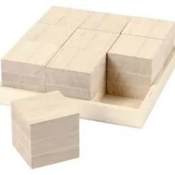 Träklossar, stl. 4x4x4 cm, 9 st./ 1 förp.