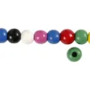 Träpärlor, Dia. 10 mm, Hålstl. 3 mm, ca. 680 mix., mixade färger, 230 g/ 1 förp.