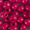 Träpärlor, Dia. 10 mm, Hålstl. 3 mm, rosa, 175 st., 50 g/ 1 förp.