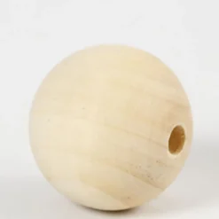 Träpärlor, Dia. 40 mm, Hålstl. 7 mm, 6 st./ 1 förp.