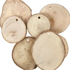Träskivor med hål, Dia. 40-70 mm, Hålstl. 4 mm, tjocklek 5 mm, ca. 250 g, 25 st./ 1 förp.