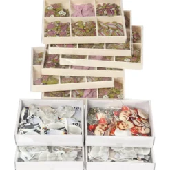 Trästickers, H: 40-50 mm, B: 15-45 mm, Innehållet kan variera , 600 st./ 1 förp.