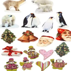 Trästickers, H: 40-50 mm, B: 15-45 mm, Innehållet kan variera , 600 st./ 1 förp.