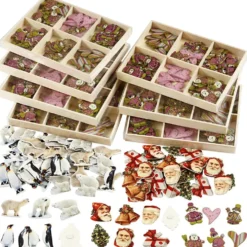 Trästickers, H: 40-50 mm, B: 15-45 mm, Innehållet kan variera , 600 st./ 1 förp.