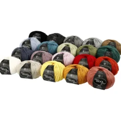 Ullgarn, L: 125 M, mixade färger, 20x100 g/ 1 förp.