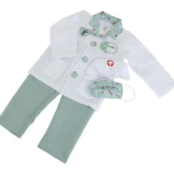Utklädning till doktor, stl. 5-6 år, ljusgrön, 4 delar/ 1 set