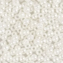 Vaxpärlor, Dia. 4 mm, Hålstl. 1,5 mm, pärlemor, 210 st./ 1 förp.
