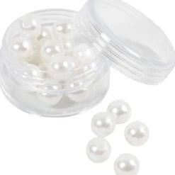 Vaxpärlor, Dia. 8 mm, Hålstl. 2,3 mm, pärlemor, 22 st./ 1 förp.