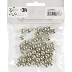 Vaxpärlor, Dia. 8 mm, Hålstl. 1 mm, silver, 50 st./ 1 förp.