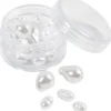Vaxpärlor, Oval, Dia. 6-14 mm, Hålstl. 1,3-1,5 mm, 30 st./ 1 förp.