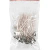 Vekar för ljus i behållare, Lämplig för behållare med en diameter på 20–65 mm, L: 10 cm, tjocklek 2 mm, 50 st./ 1 förp.