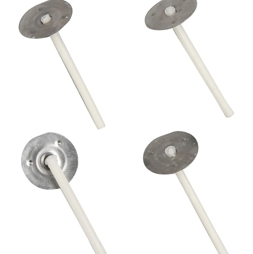 Vekar för ljus i behållare, Lämplig för behållare med en diameter på 20–65 mm, L: 3,5 cm, tjocklek 2 mm, 100 st./ 1 förp.