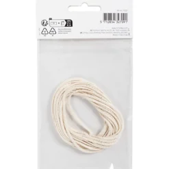Veke, Lämpligt för ljus stöpta i dopp (dia. 30 mm) och ljus stöpta i form (80–100 mm) , B: 2 mm, 100 g, 3 m/ 1 förp.