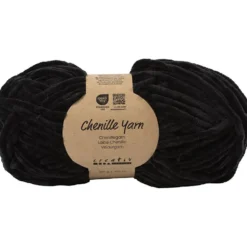 Velourgarn, L: 105 M, sticka 5-6, svart, 100 g/ 1 nystan